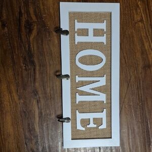 White HOME Wall Decor with Hooks